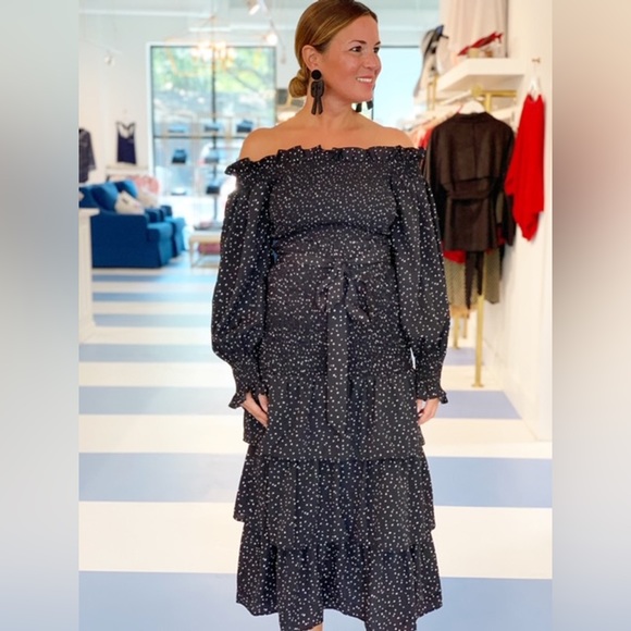 English Factory Smocked Midi Skirt - Picture 1 of 12